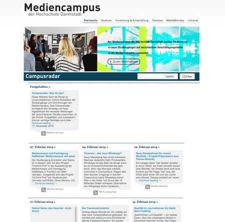 Die Idee des Campusradar ist, Website-Besuchern einen Überblick zu den vielfältigen Projekten der Studiengänge zu geben.